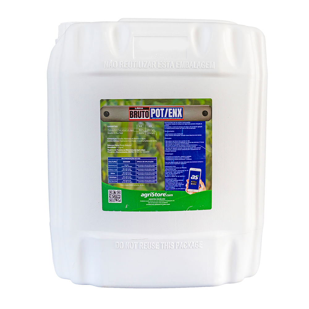 Fertilizante Pot Enx Foliar Galão De 20 Litros Linha Bruto® Hectar